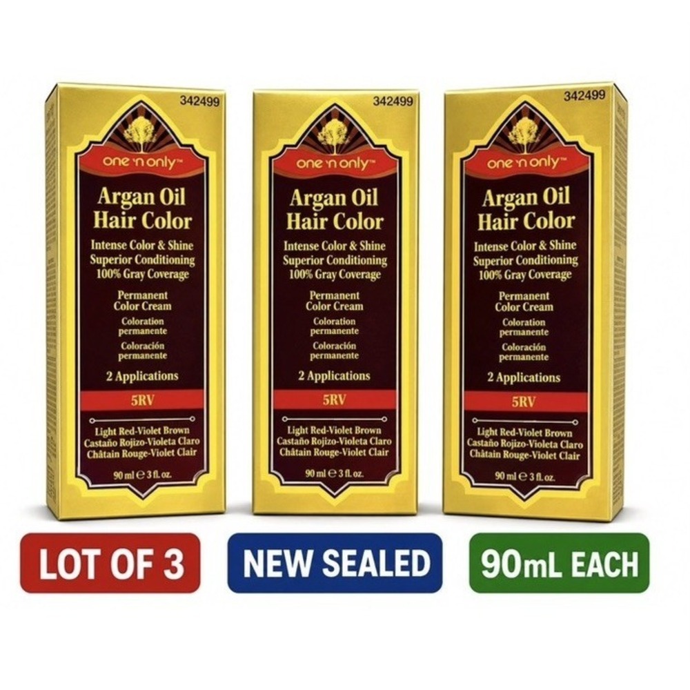 One N Only Argan Oil Hair Color 5RV Light Red Violet Brown Lot of 6